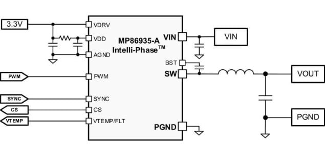 Application Circuit Diagram - Monolithic Power Systems (MPS) MP86935-A Monolithic Half-bridge Drivers